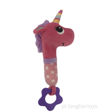 Plush Unicorn Squeaker Rosado